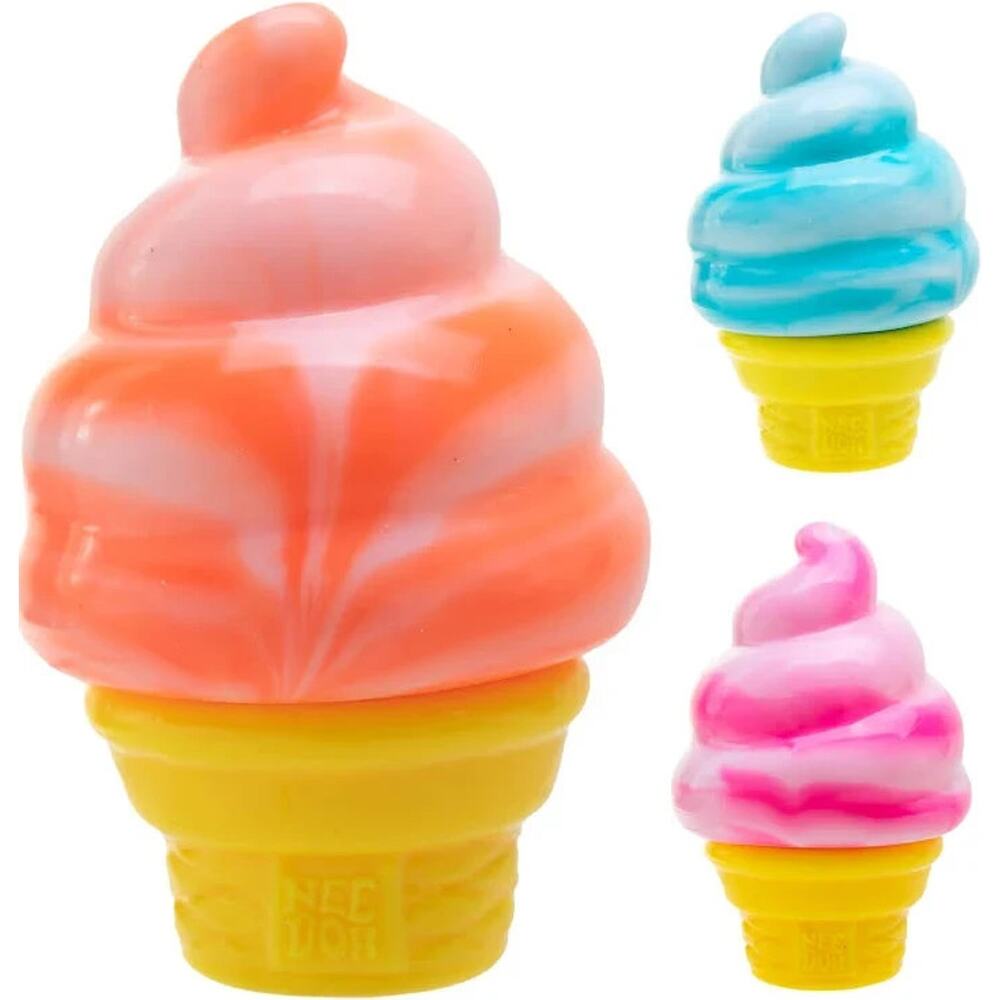 Complete 3 Set - Nee Doh Nice Cream Cone Pink Blue and Orange Color New In Box - Picture 2 of 13